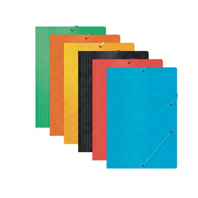 Teczka z gumką OFFICE PRODUCTS, preszpan, A4, 390gsm, 3-skrz., mix kolorów