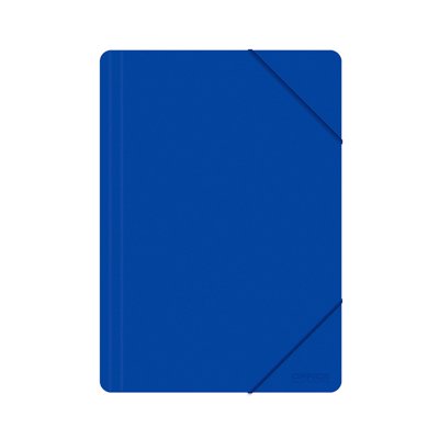 Teczka z gumką OFFICE PRODUCTS, A4, PP, 500mikr., 3-skrz., niebieska