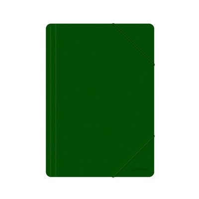 Teczka z gumką OFFICE PRODUCTS, A4, PP, 500mikr., 3-skrz., zielona