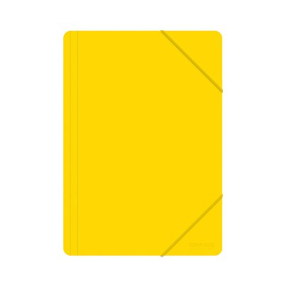 Teczka z gumką OFFICE PRODUCTS, A4, PP, 500mikr., 3-skrz., żółta