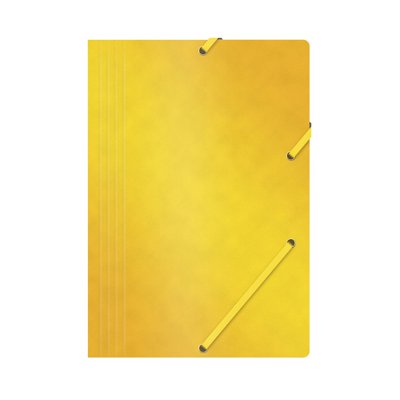 Teczka z gumką OFFICE PRODUCTS, preszpan, A4, 390gsm, 3-skrz., żółta