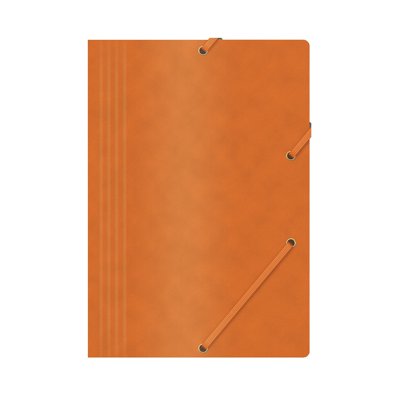 Teczka z gumką OFFICE PRODUCTS, preszpan, A4, 390gsm, 3-skrz., pomarańczowa