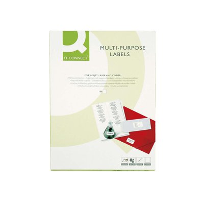 Etykiety uniwersalne Q-CONNECT, 70x25,4mm, prostokątne, białe 100 ark.