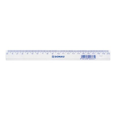 Linijka DONAU, 20cm, zawieszka, transparentna