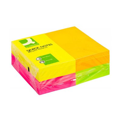 Bloczek samoprzylepny Q-CONNECT Rainbow, 127x76mm, 4x3x100k, neon, mix kolorów