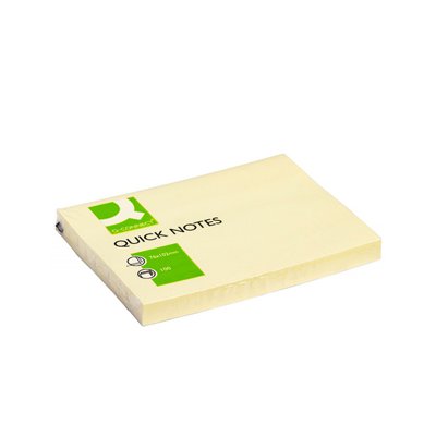 Bloczek samoprzylepny Q-CONNECT, 102x76mm, 1x100 kart., jasnożółty