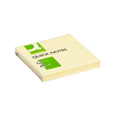 Bloczek samoprzylepny Q-CONNECT, 76x76mm, 1x100 kart., jasnożółty