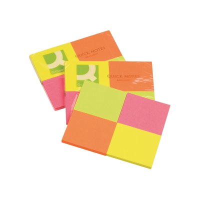 Bloczek samop. Q-CONNECT Brilliant, notes, 38x51mm, 4x50 kart., neonowe