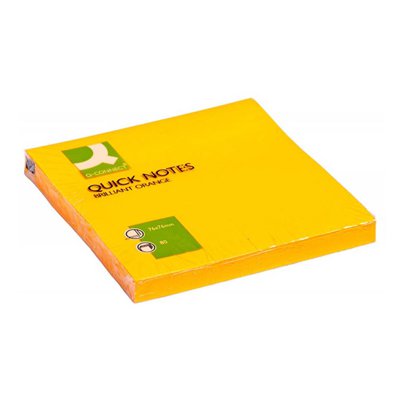 Bloczek samoprzylepny Q-CONNECT Brilliant, 76x76mm, 1x80 kart., pomarańczowy