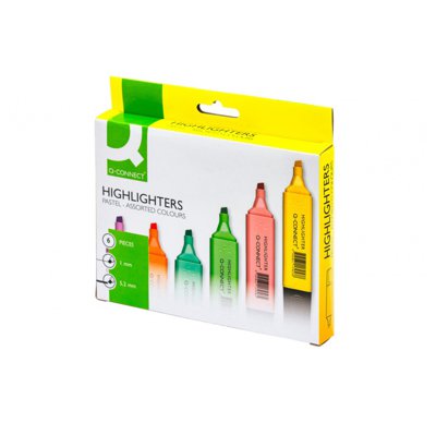 Zakreślacz Q-CONNECT, 6 szt., mix, pastelowe kolory