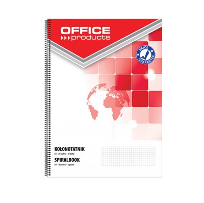 Kołonotatnik OFFICE PRODUCTS, A4, w kratkę, 80 kart., 60-80gsm, perforacja