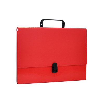 Teczka-pudełko OFFICE PRODUCTS, PP, A4/5cm, z rączką i zamkiem, czerwona