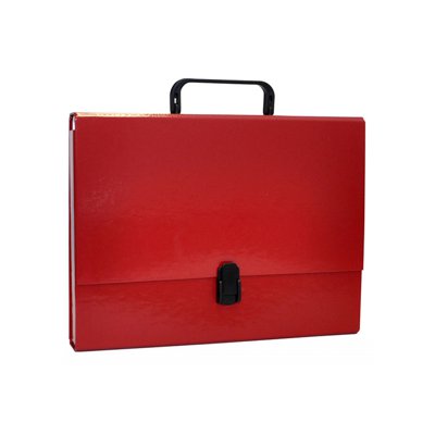 Teczka-pudełko OFFICE PRODUCTS, PP, A4/5cm, z rączką i zamkiem, bordowa
