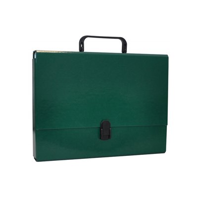 Teczka-pudełko OFFICE PRODUCTS, PP, A4/5cm, z rączką i zamkiem, zielona