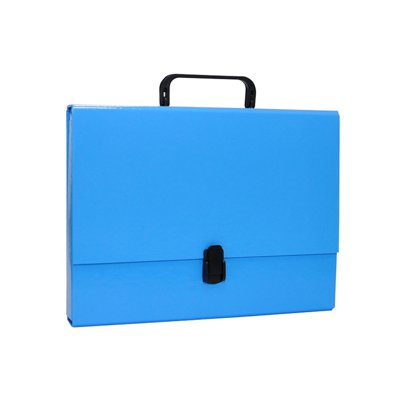 Teczka-pudełko OFFICE PRODUCTS, PP, A4/5cm, z rączką i zamkiem, niebieska