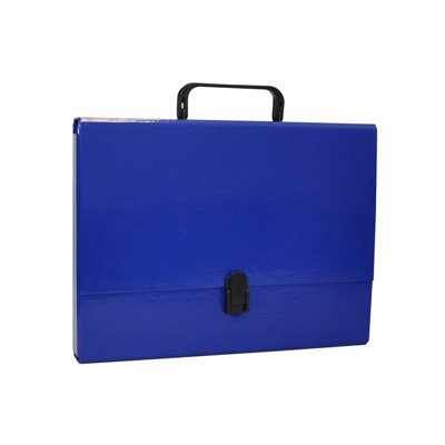 Teczka-pudełko OFFICE PRODUCTS, PP, A4/5cm, z rączką i zamkiem, granatowa