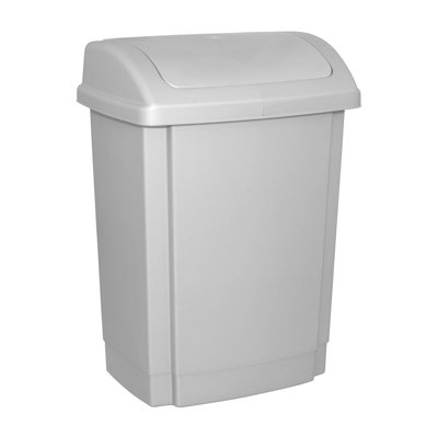 Kosz na śmieci z pokrywą OFFICE PRODUCTS, tworzywo, 25l, szary