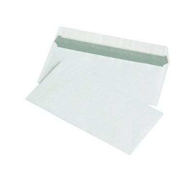 Koperty z taśmą silikonową OFFICE PRODUCTS, HK, DL, 110x220mm, 80gsm, 1000szt., białe