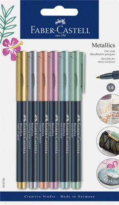PISAKI METALICZNE METALLICS 6 SZT FABER-CASTELL