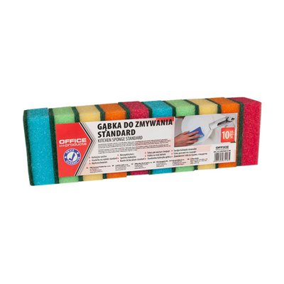 Gąbka do zmywania OFFICE PRODUCTS Standard, 10szt., mix kolorów