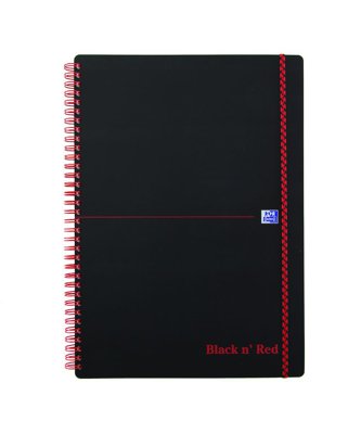 KOŁONOTATNIK OXFORD BLACK& RED A4 70K 90G KR5X5 PP