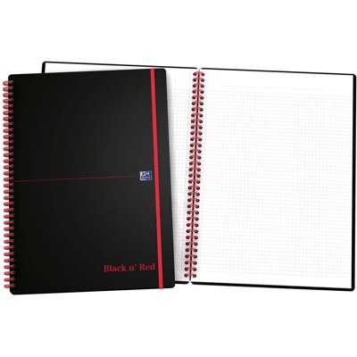 KOŁONOTATNIK OXFORD BLACK& RED A5 70K 90G KR5X5 PP