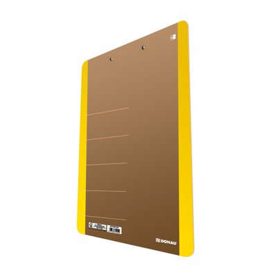 Clipboard DONAU Life, karton, A4, z klipsem, żółty