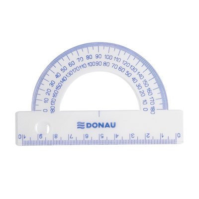 Kątomierz DONAU, 10cm, 180°, transparentny