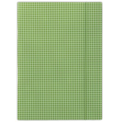 Teczka z gumką DONAU, karton, A4, 400gsm, 3-skrz., zielona w kratę