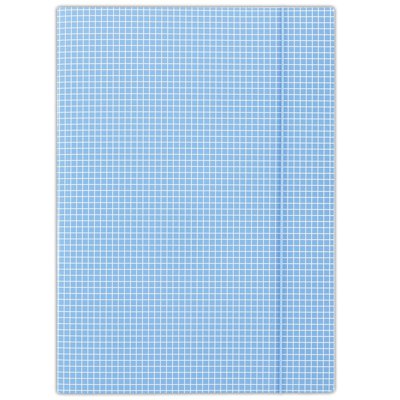 Teczka z gumką DONAU, karton, A4, 400gsm, 3-skrz., niebieska w kratę