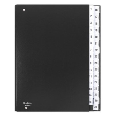 Teczka korespondencyjna DONAU, karton, A4, 1-31, czarna Teczka korespondencyjna DONAU, karton, A4, 1-31, czarna