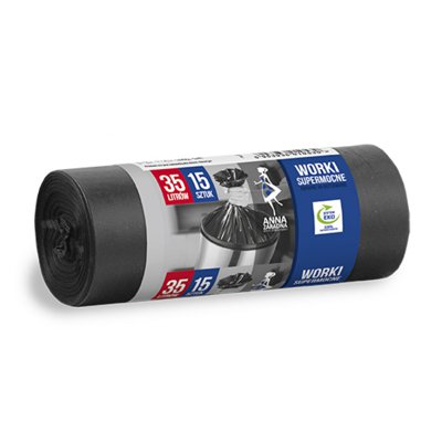 Worki na śmieci ANNA ZARADNA, supermocne, 35 l, 15 szt., czarny