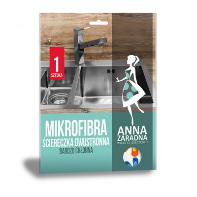 Mikrofibra ściereczka dwustronna ANNA ZARADNA, 1 szt., mix