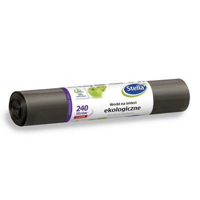 Worki na śmieci STELLA, ekologiczne, 240 l, 5 szt., czarny