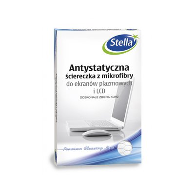 Antystatyczna ściereczka z mikrofibry STELLA, do ekranów plazmowych i LCD, 1 szt., biały